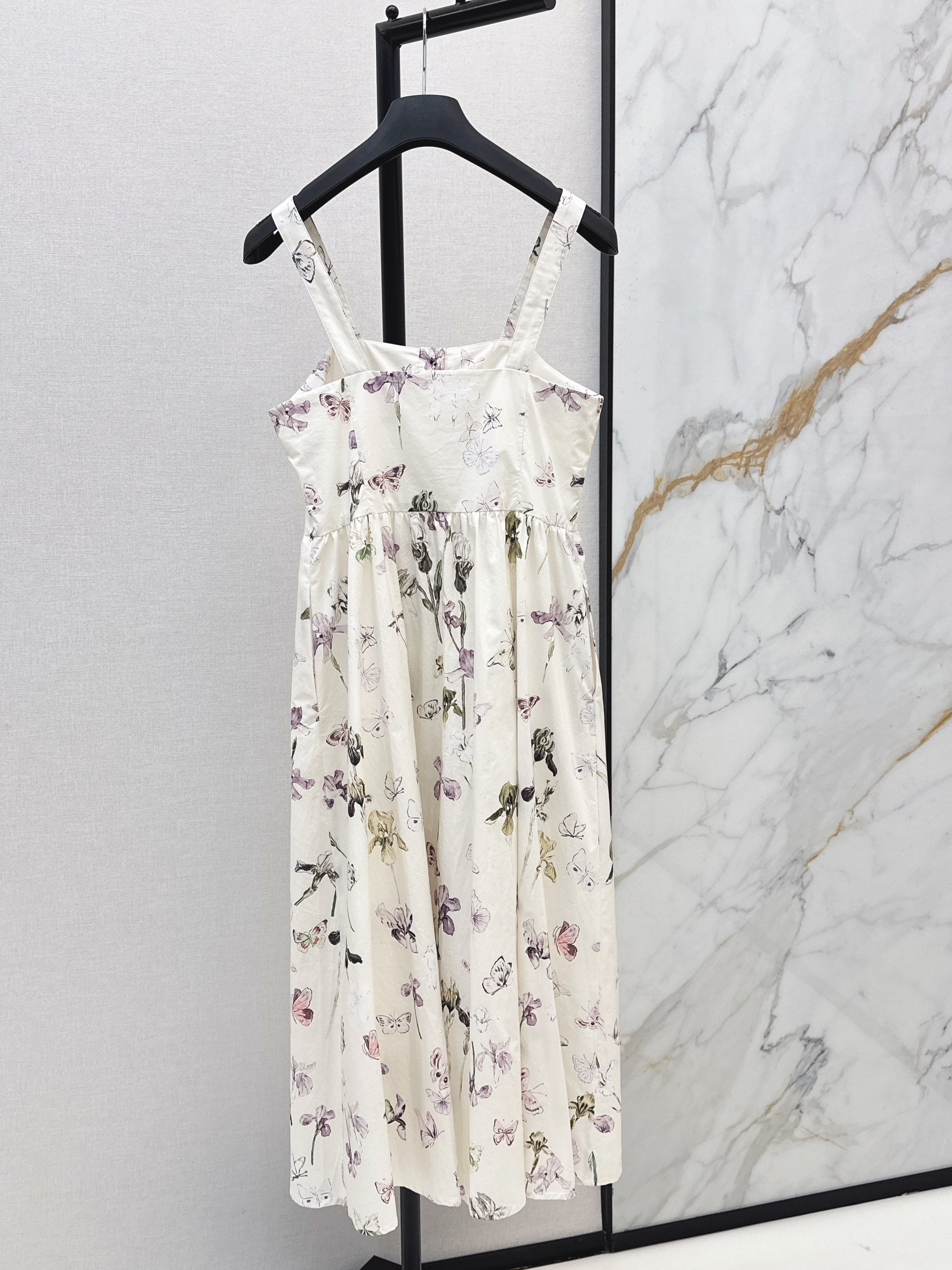26SS — New Butterfly and Iris Floral Print Sundress