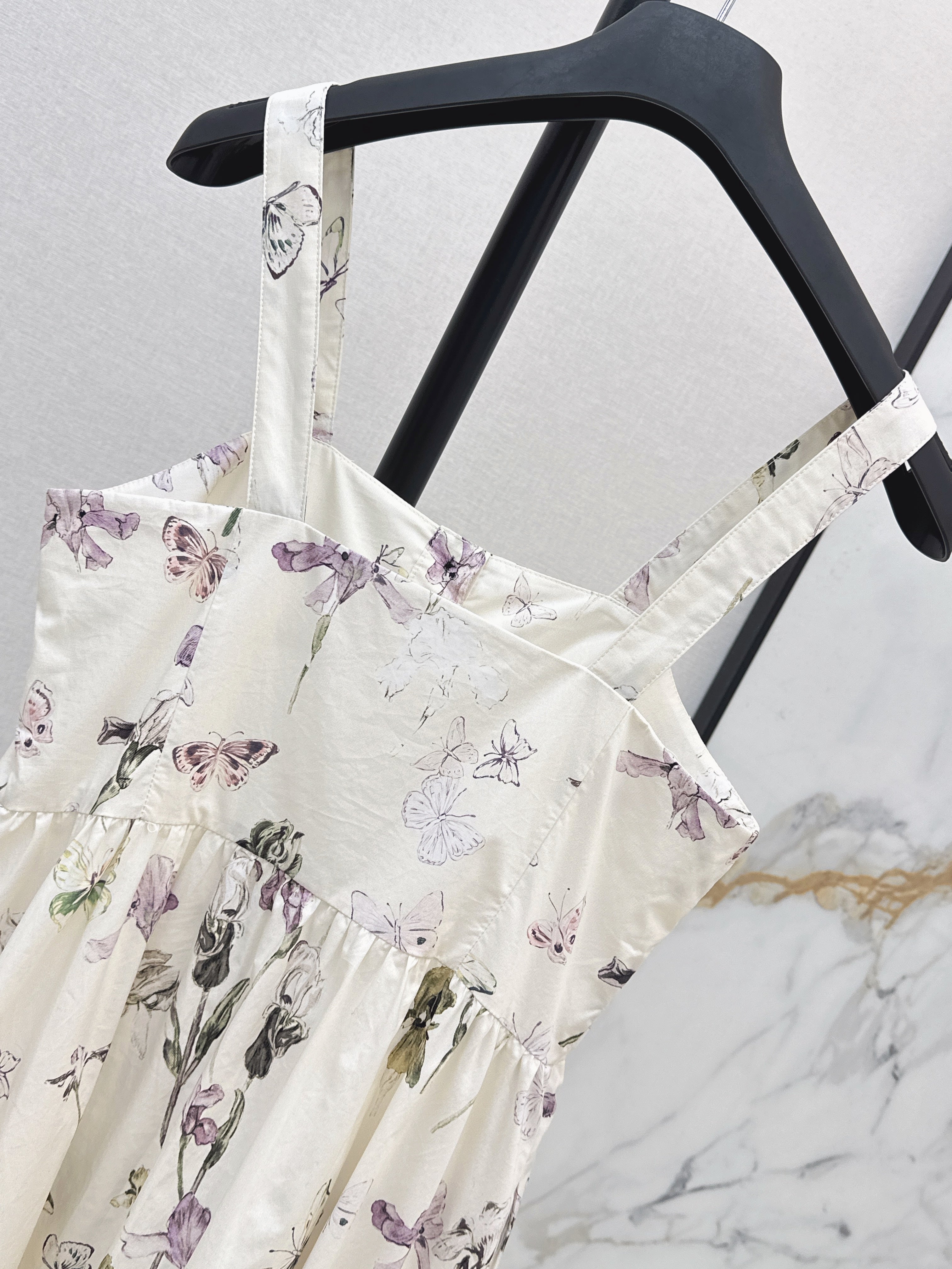 26SS — New Butterfly and Iris Floral Print Sundress