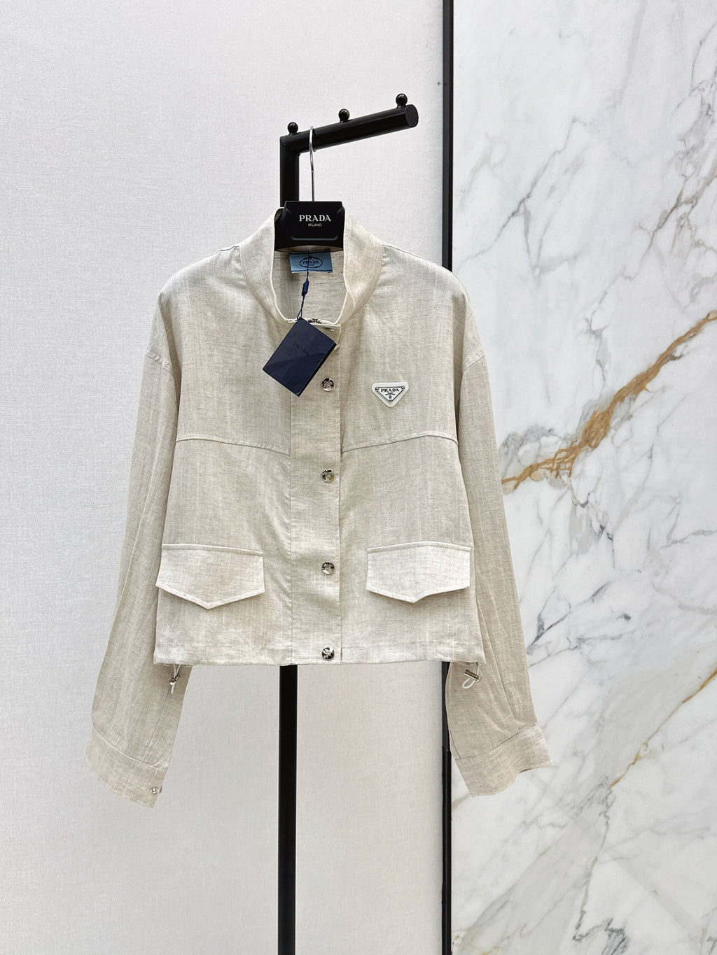 New short, high-quality linen jacket