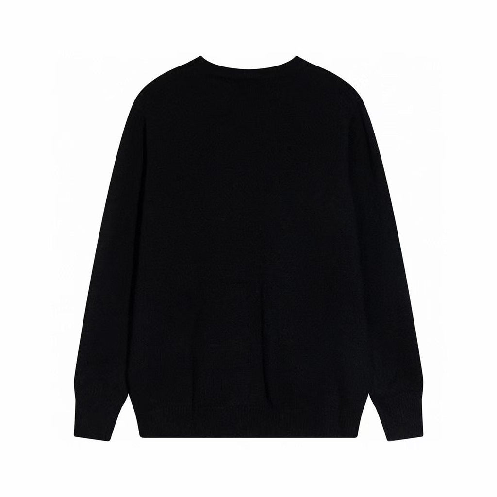 knitted jacquard long embroidered sweater