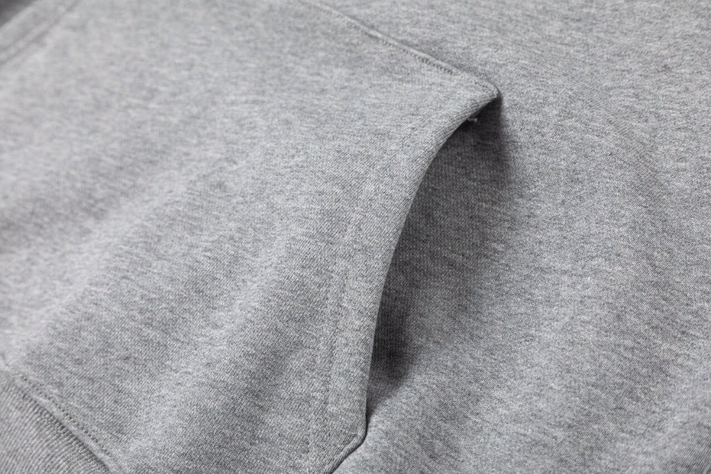 Gray belt printed hooded sweatshirt