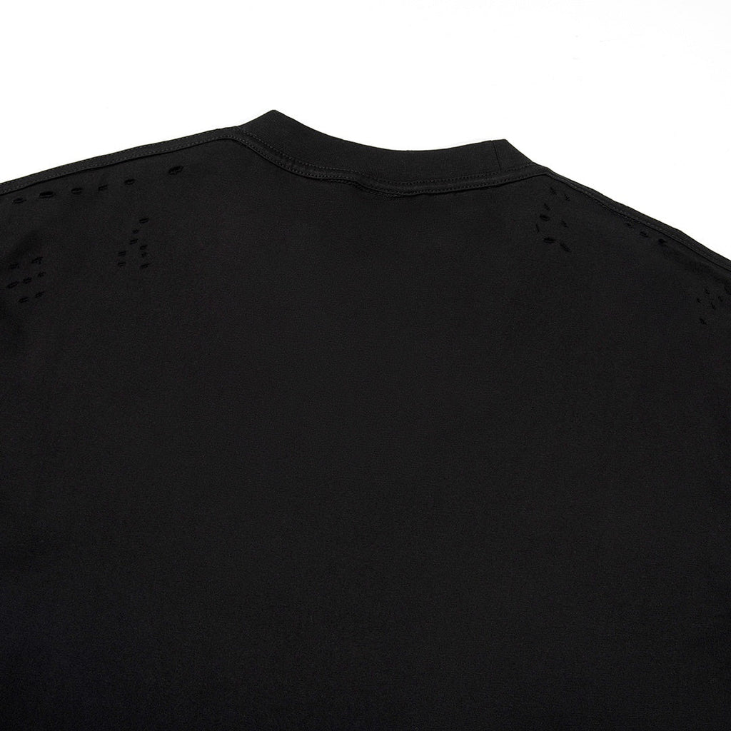 Distressed hole-in-the-wall castle t-shirt short sleeve