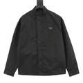 Nylon triangle logo shirt jacket