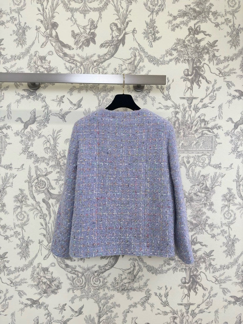 Light luxury lady temperament Chanel style tweed jacket