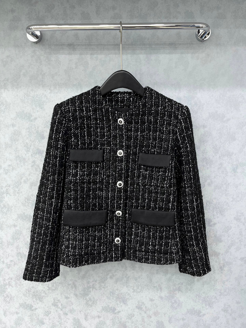 New Tweed Crew Neck Jacket