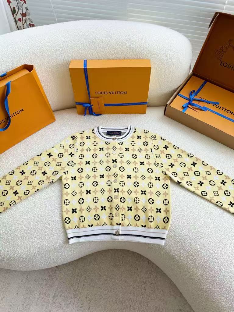 Temperament printed yellow cardigan