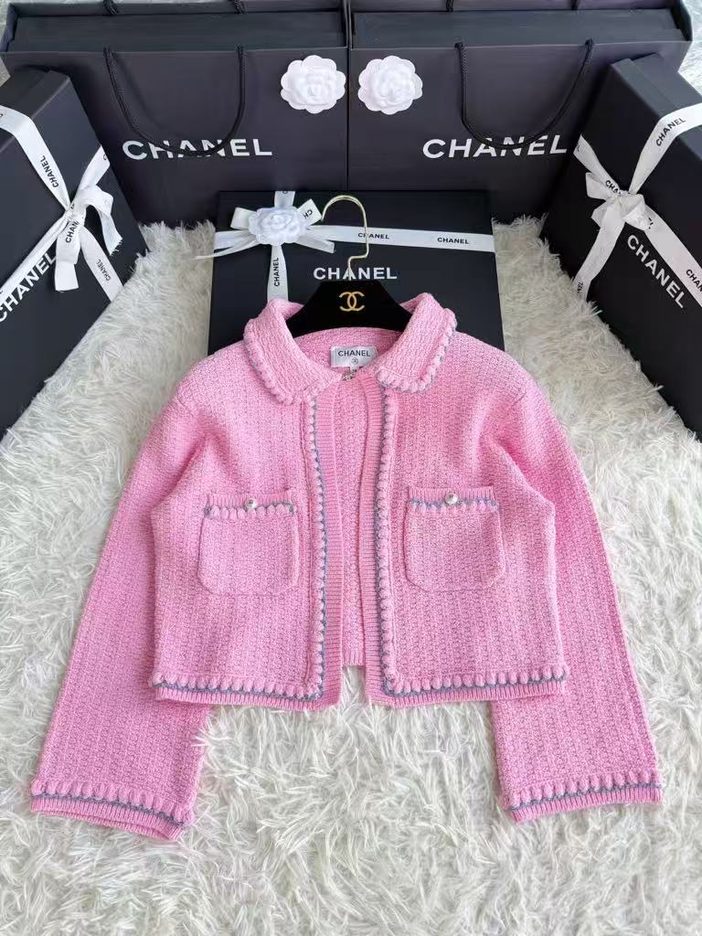 New one-button doll collar knitted cardigan