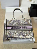 Jacquard butterfly embroidered tote bag