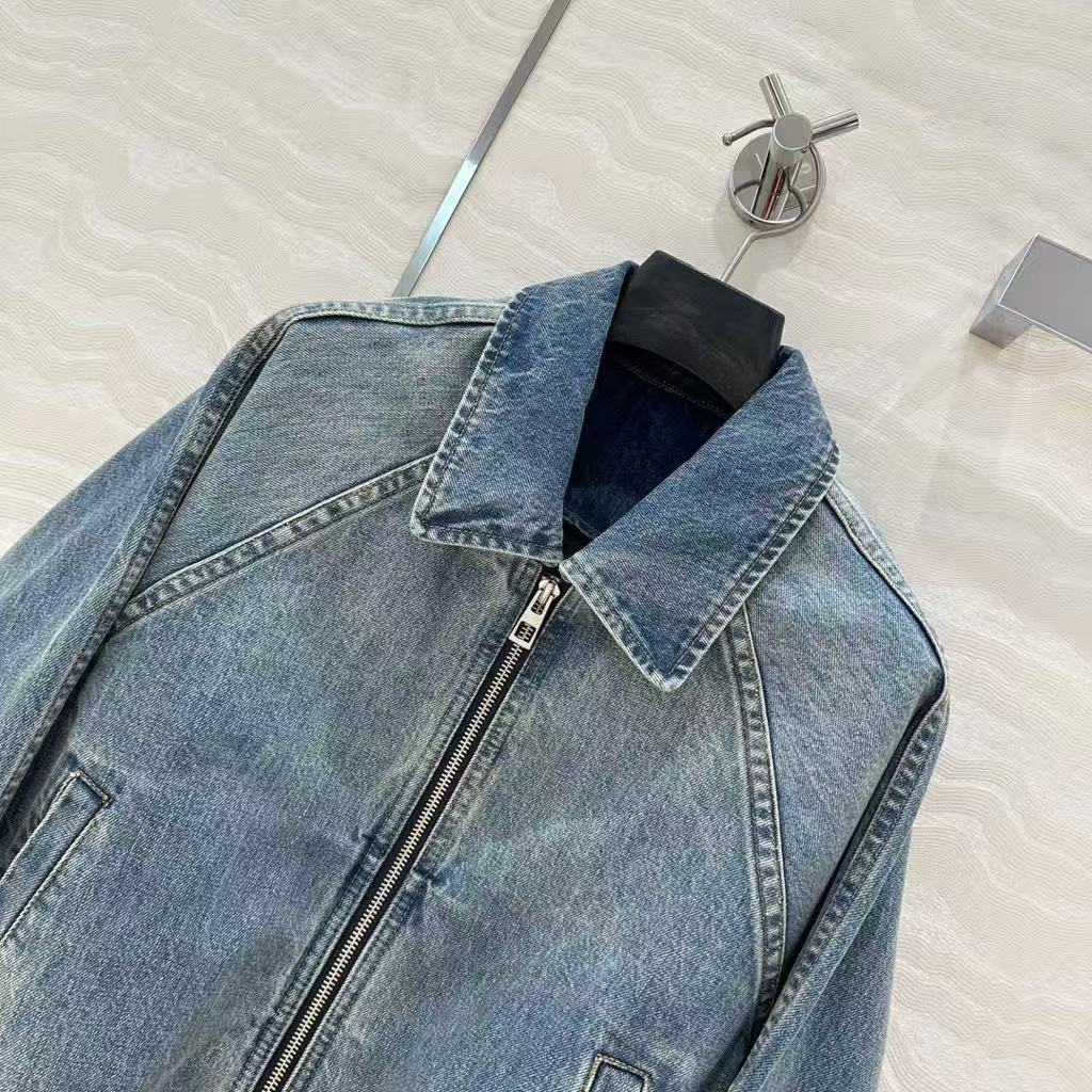 Retro washed blue denim