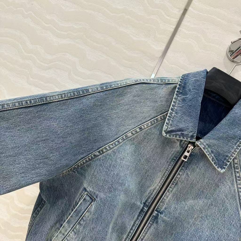 Retro washed blue denim