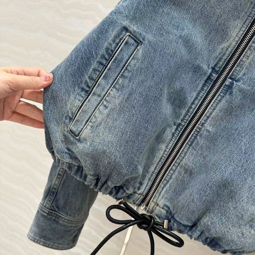 Retro washed blue denim