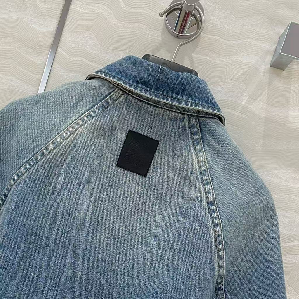 Retro washed blue denim