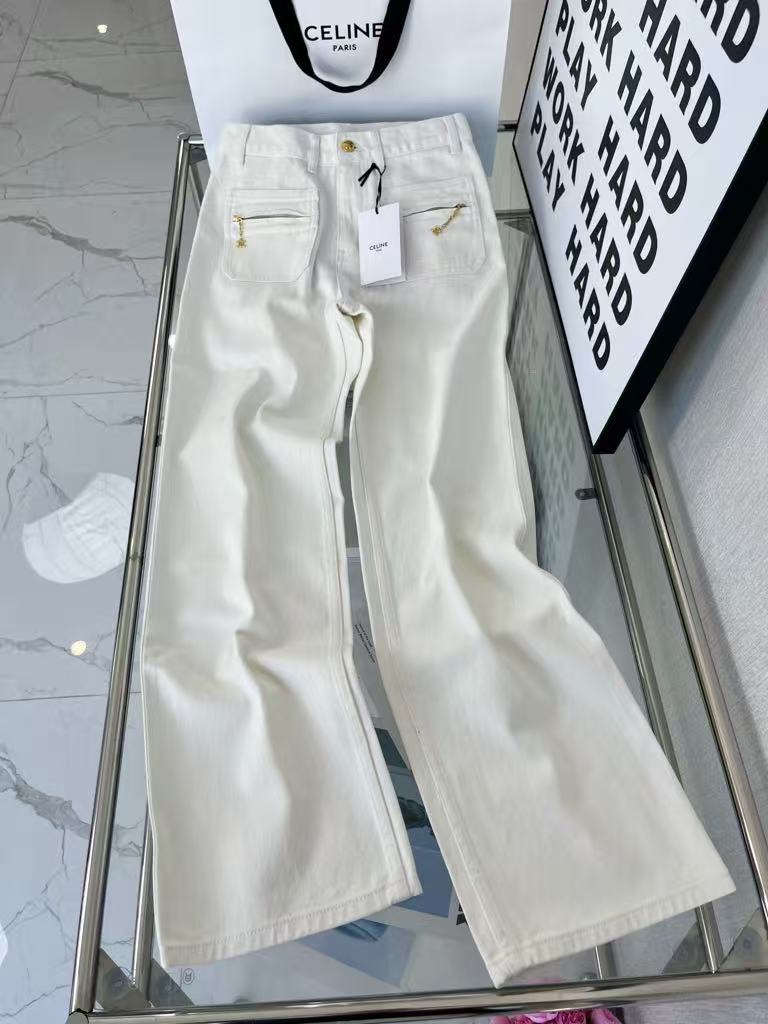 New white washed cotton jeans
