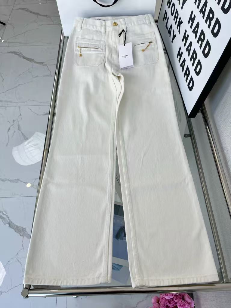 New white washed cotton jeans