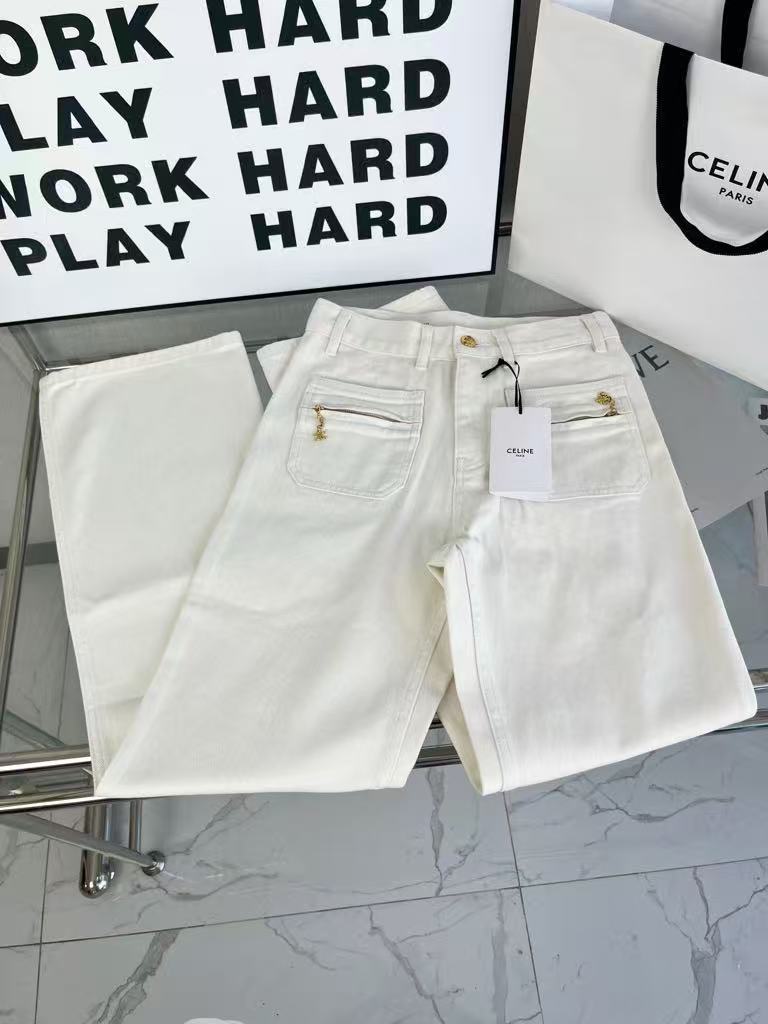 New white washed cotton jeans