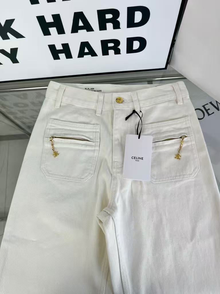 New white washed cotton jeans