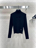 Bow Turtleneck Long-Sleeved Sweater