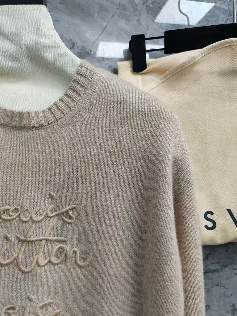 Embroidered Cashmere Knit Sweater