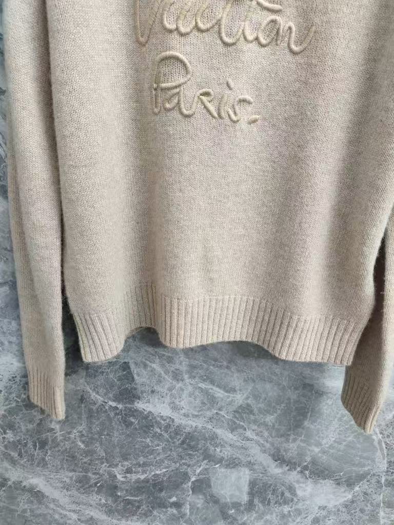 Embroidered Cashmere Knit Sweater
