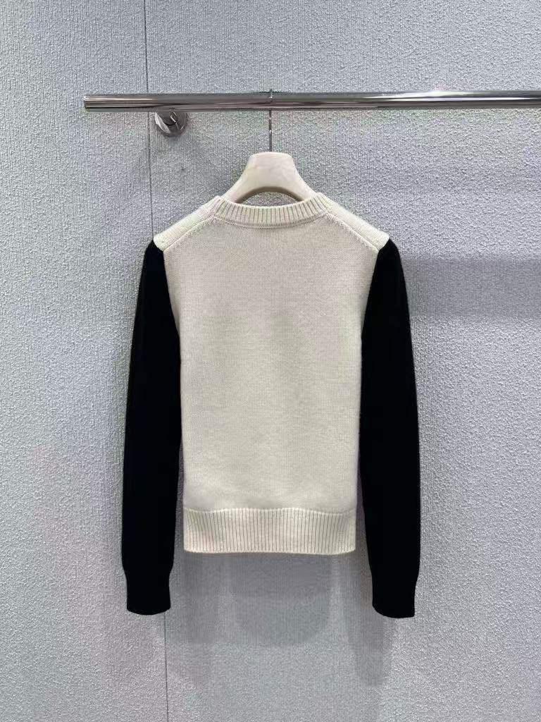Deer Jacquard Pure Wool Color Block