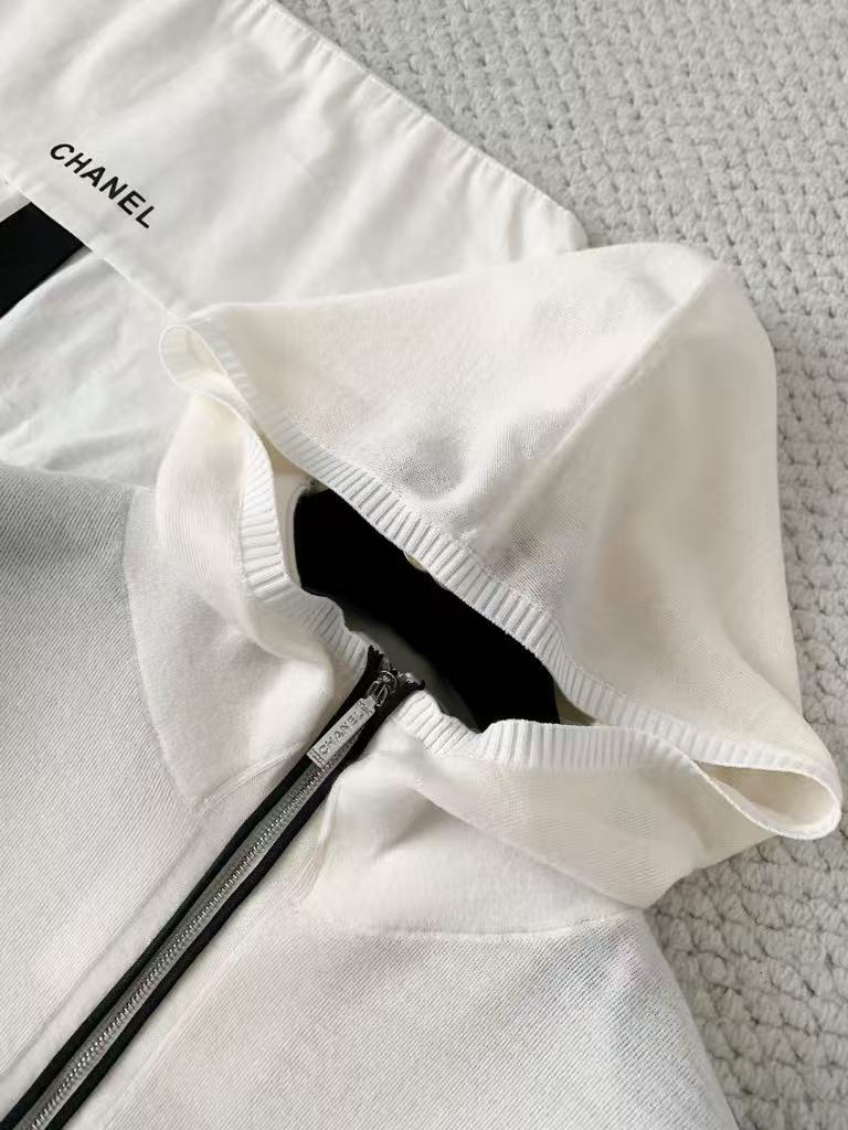 Skiing series cashmere knit hooded jacket