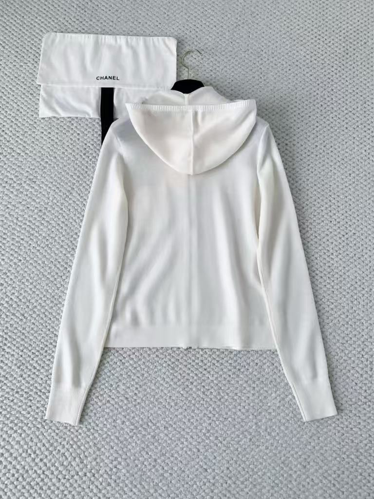 Skiing series cashmere knit hooded jacket