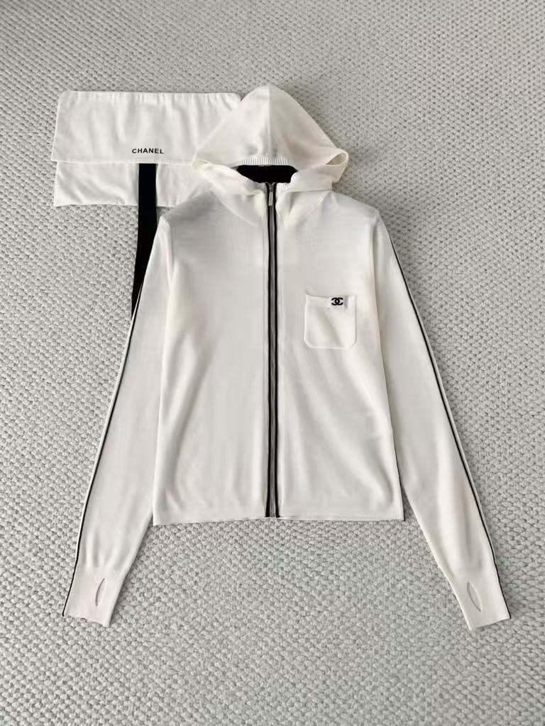 Skiing series cashmere knit hooded jacket