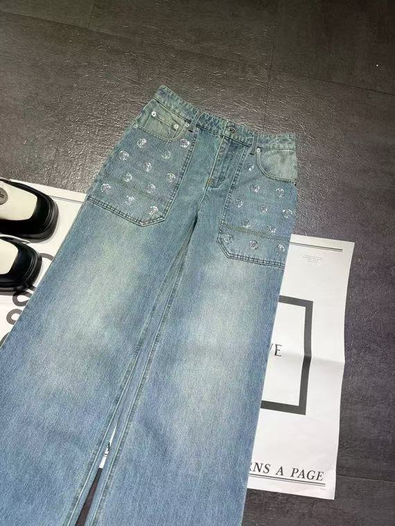New sequined flared jeans