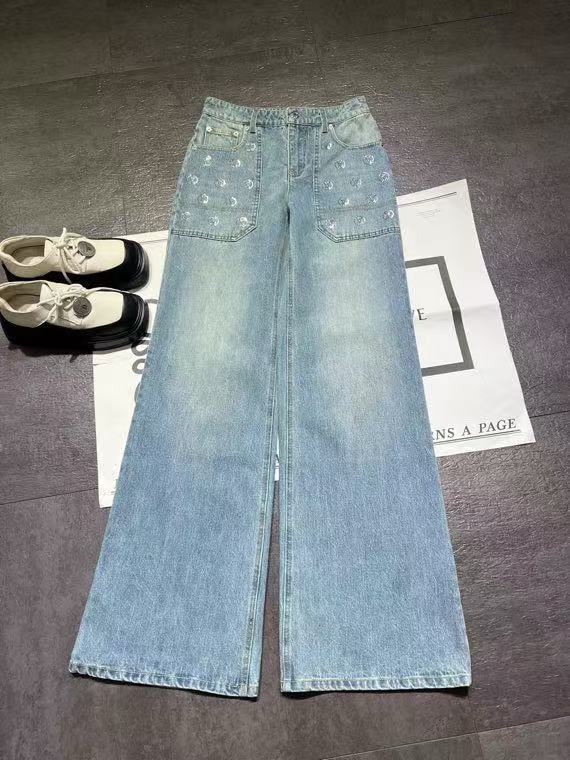 New sequined flared jeans