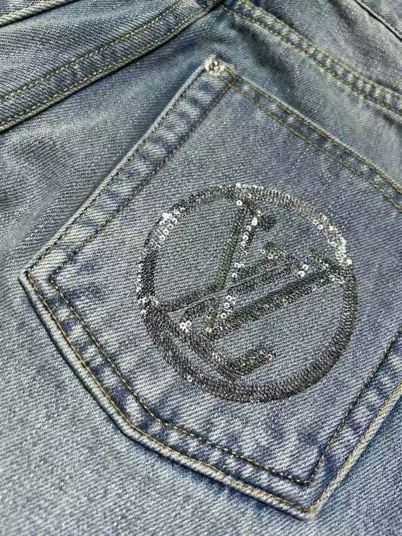 New sequined flared jeans