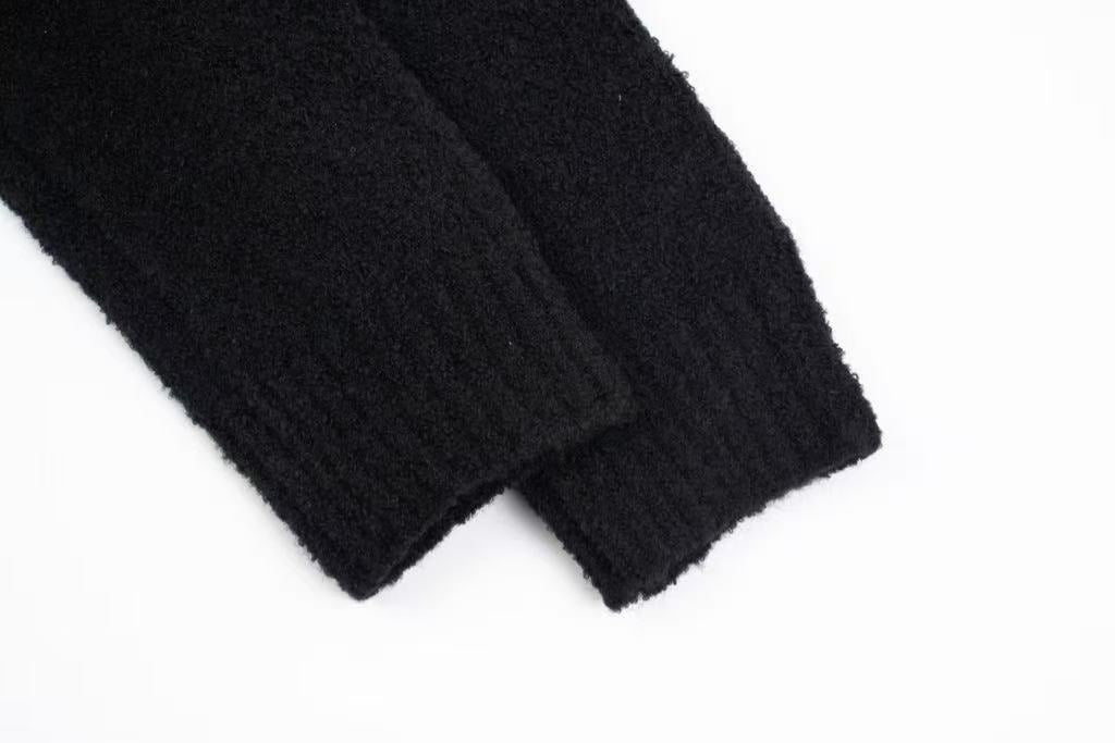 Intarsia knit baseball cardigan
