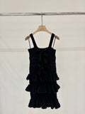 25K New Style Short Knitted Suspender Dress with 3D Bow Decoration