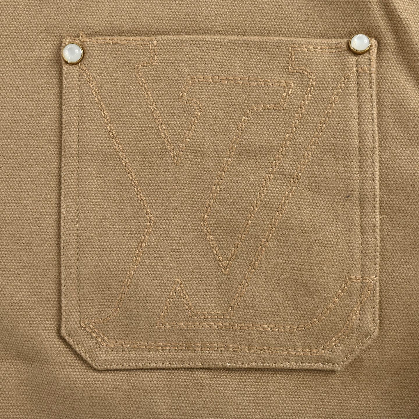 Khaki pocket cotton canvas workwear belted jacket
