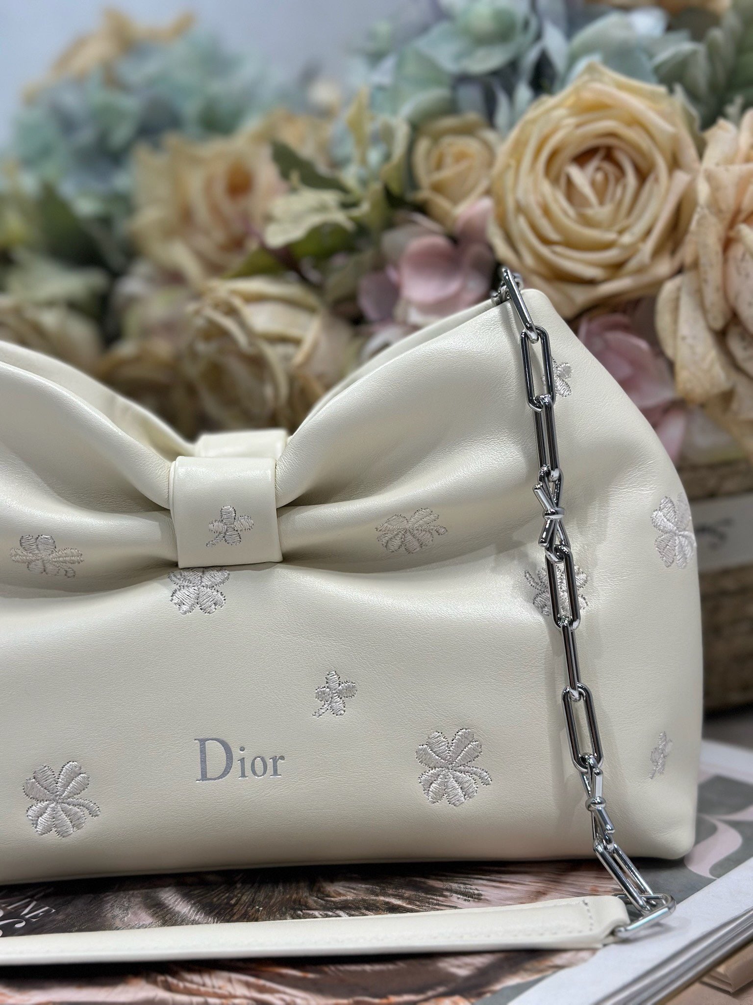 2026 Spring/Summer New Handbag Design: Embroidered with Light Gold Chain