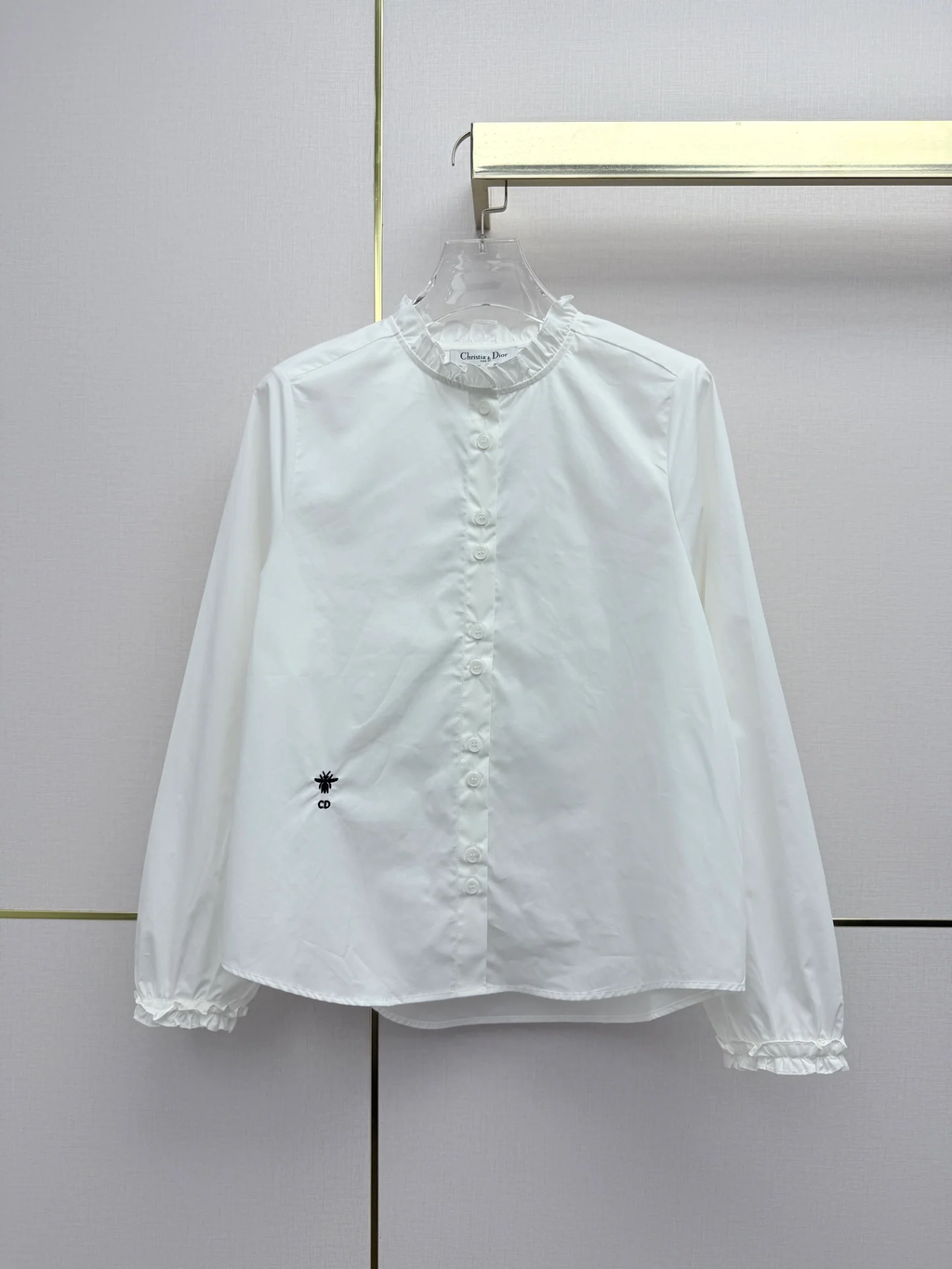 26NEW Ruffled Collar Long-Sleeve Shirt