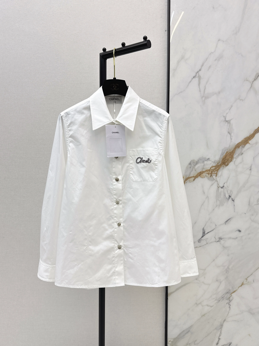 26NEW Letter Embroidery Cotton Shirt