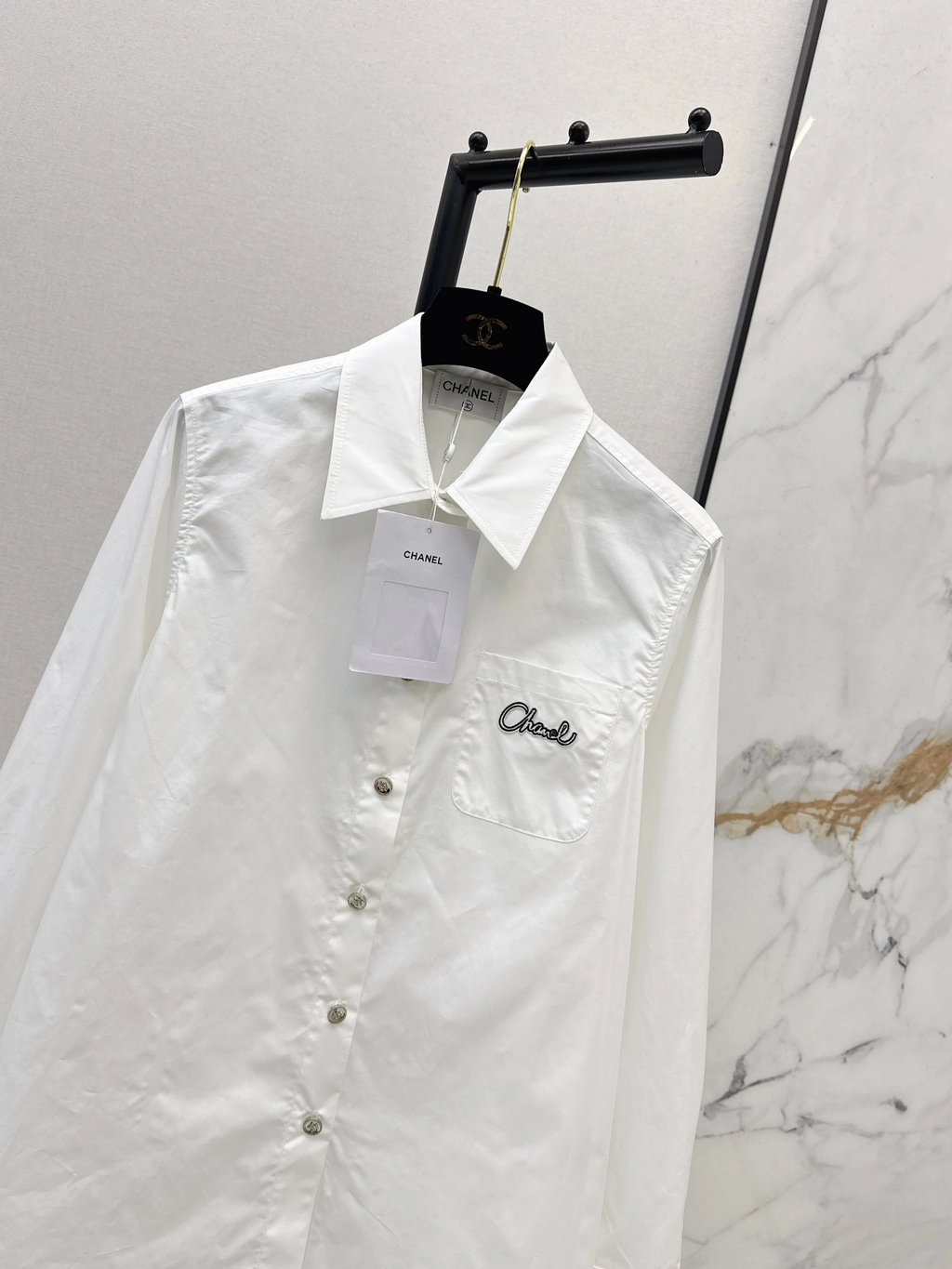 26NEW Letter Embroidery Cotton Shirt