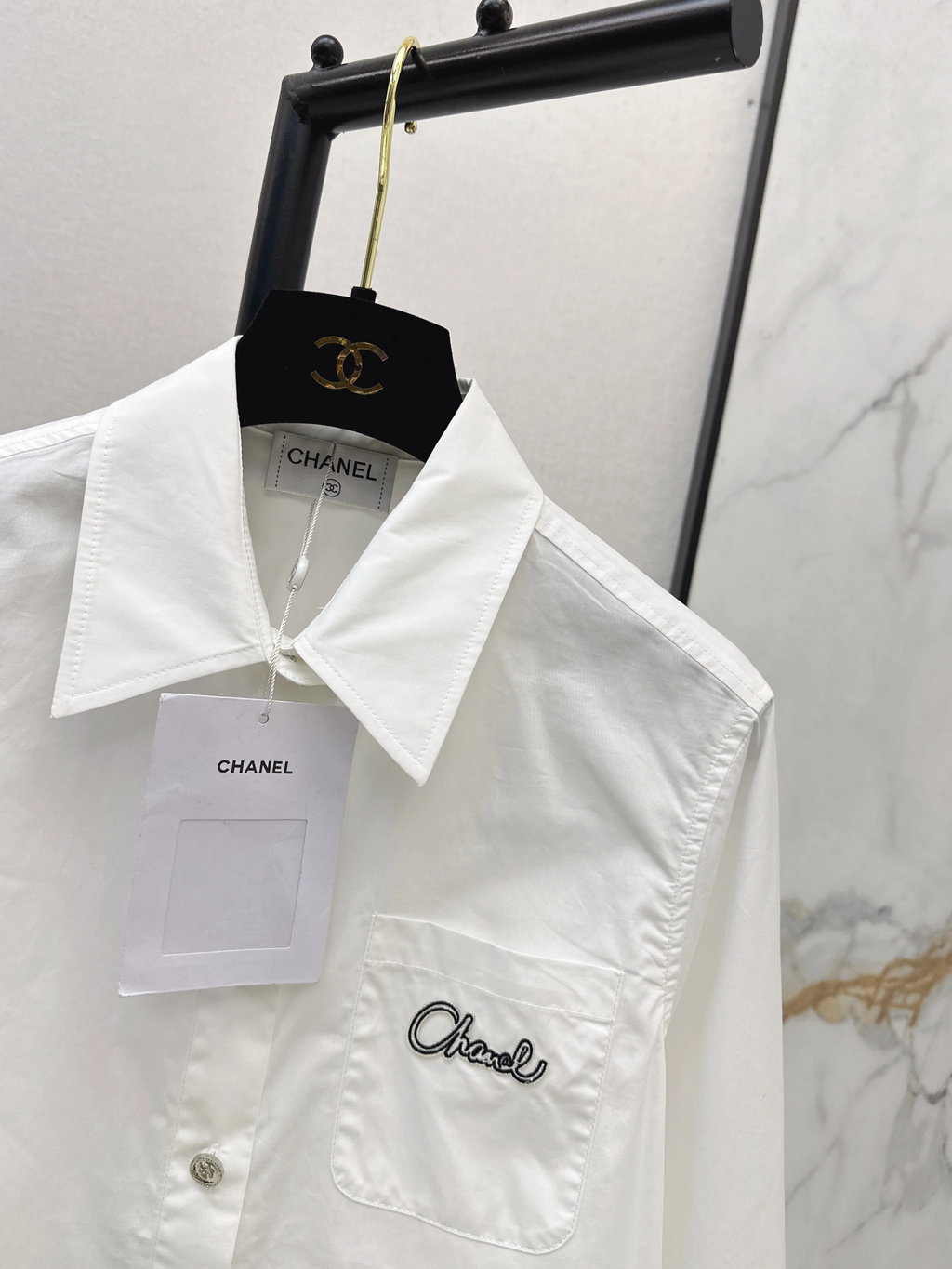 26NEW Letter Embroidery Cotton Shirt
