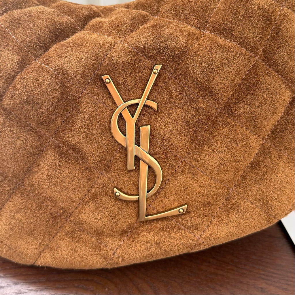 Elegant Handbag in Vintage Brown with Textured Suede