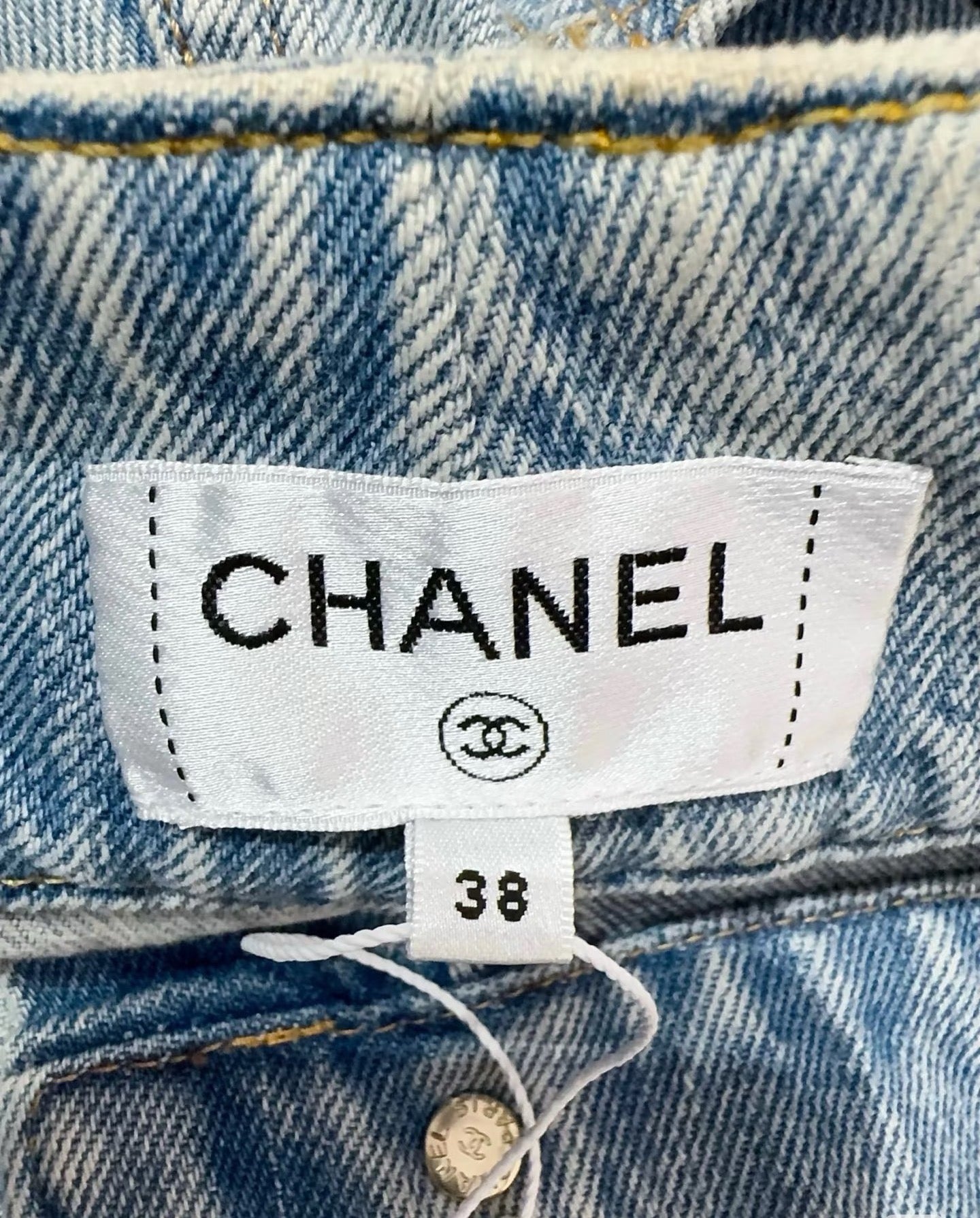 Paneled Wide-Leg Denim Pants