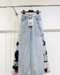 Paneled Wide-Leg Denim Pants