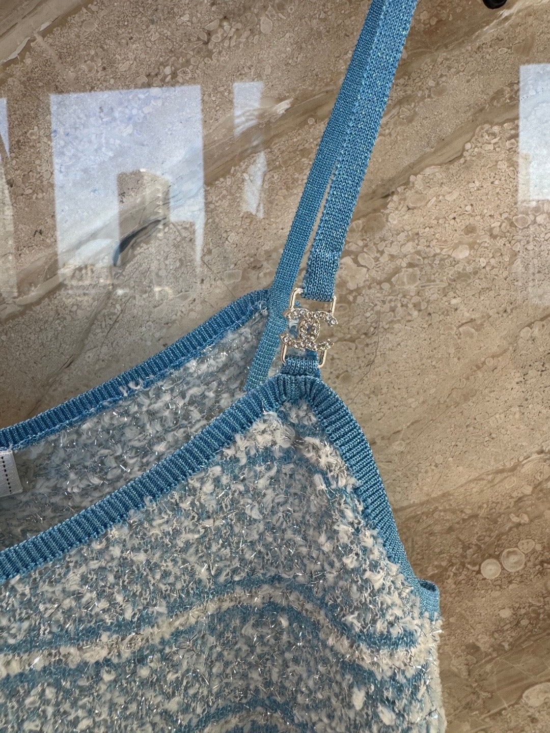 26C Early Spring Collection Blue Sequin Spaghetti-Strap Camisole