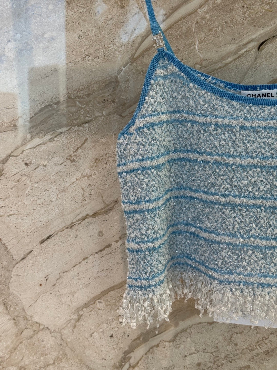 26C Early Spring Collection Blue Sequin Spaghetti-Strap Camisole