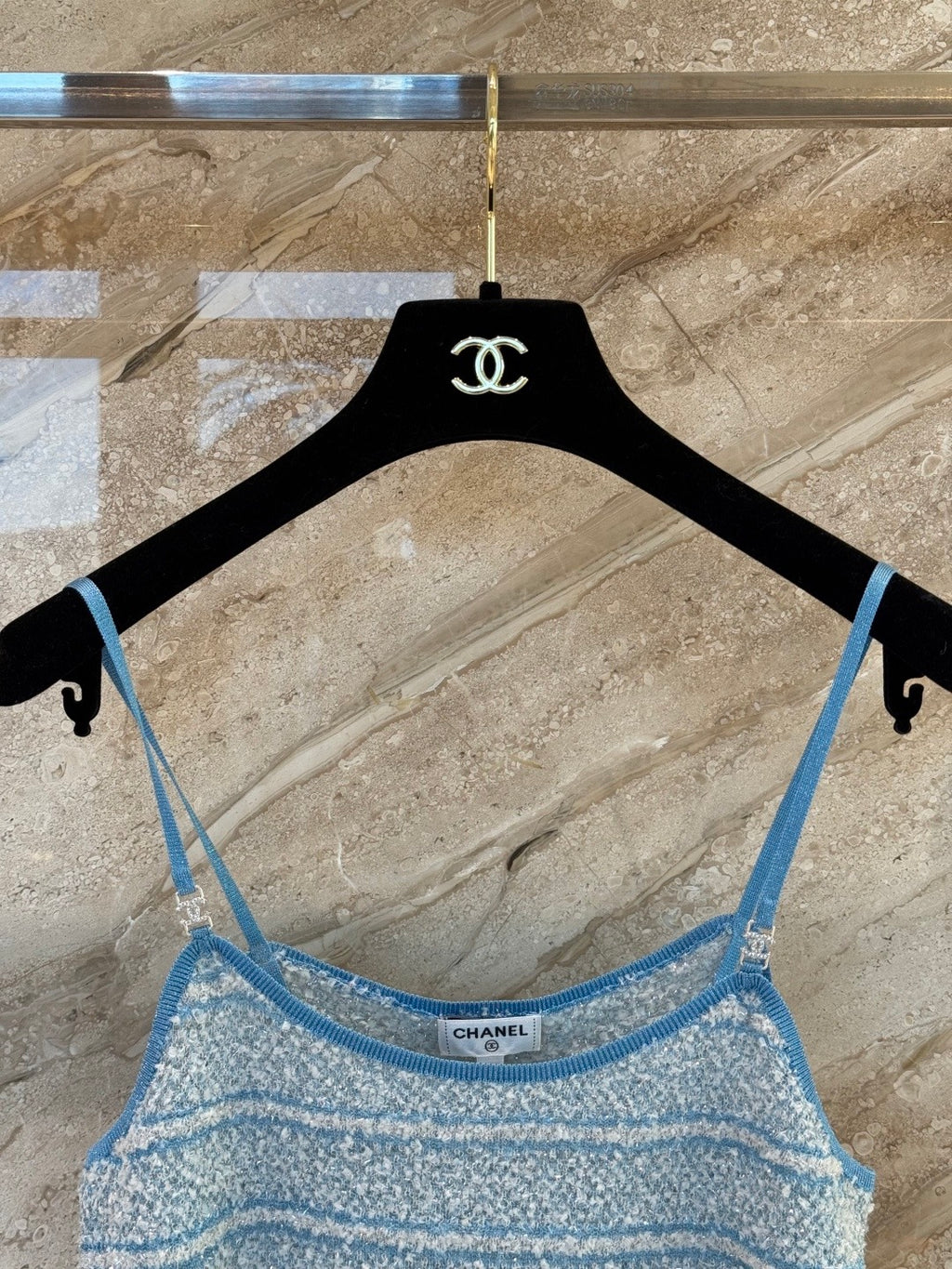 26C Early Spring Collection Blue Sequin Spaghetti-Strap Camisole