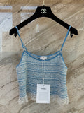 26C Early Spring Collection Blue Sequin Spaghetti-Strap Camisole