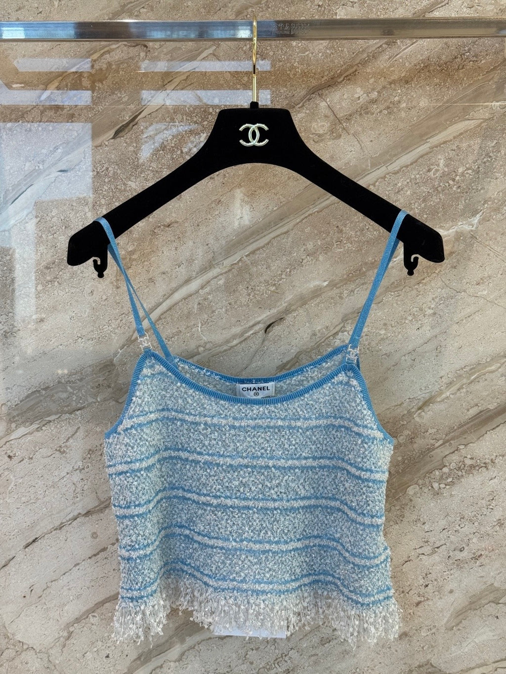 26C Early Spring Collection Blue Sequin Spaghetti-Strap Camisole