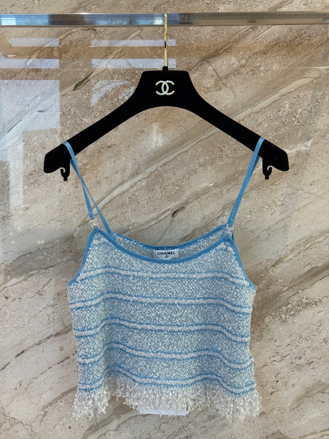 26C Early Spring Collection Blue Sequin Spaghetti-Strap Camisole