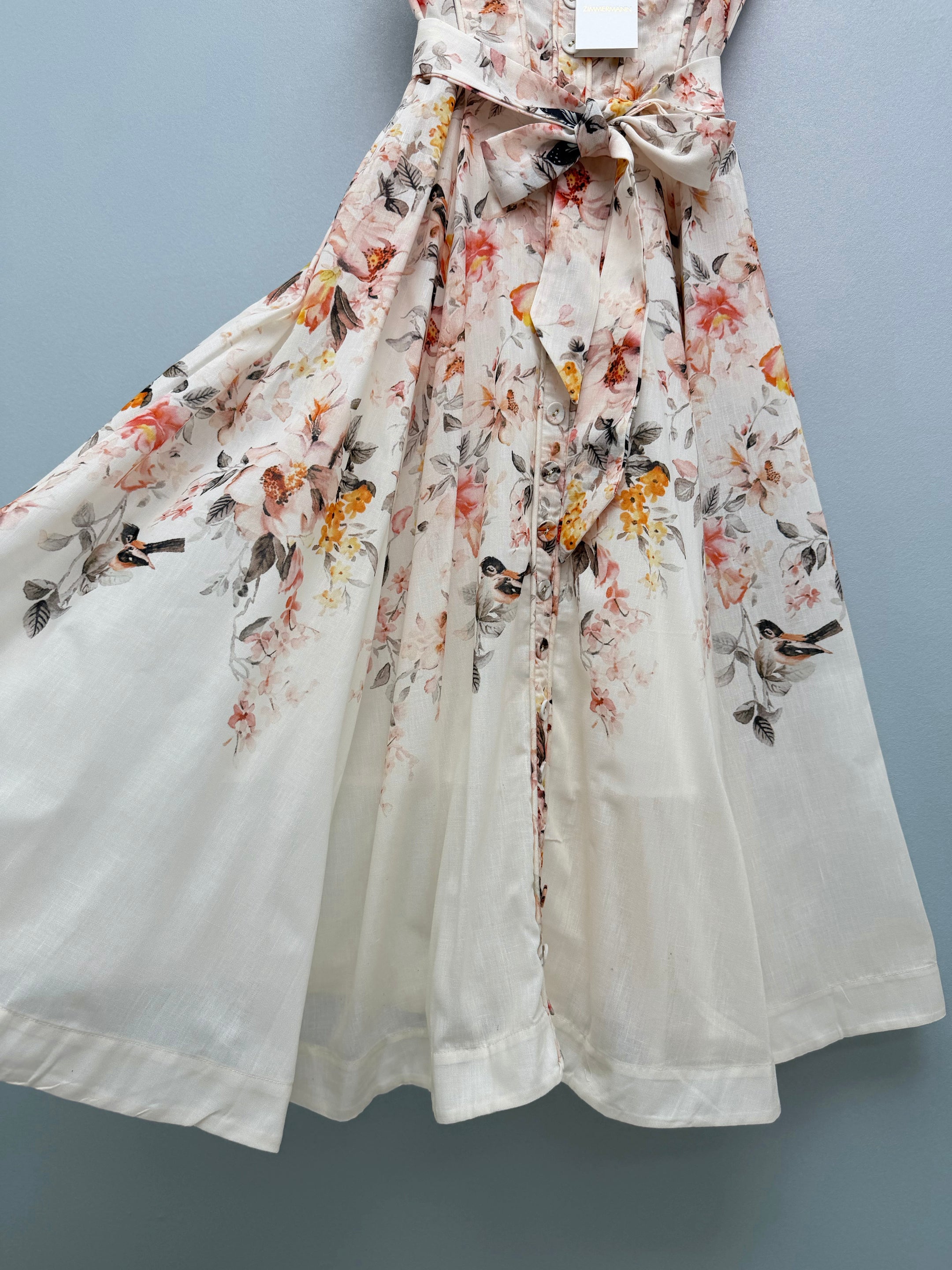 2026 New Style Floral and Bird Print Strappy Dress — Brand New Version in Cotton Fabric