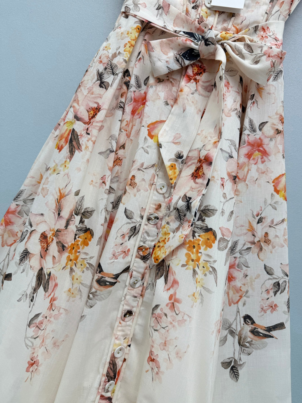 2026 New Style Floral and Bird Print Strappy Dress — Brand New Version in Cotton Fabric