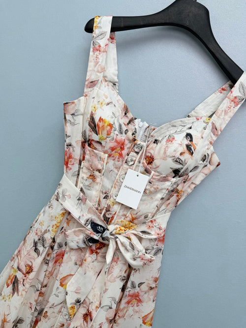 2026 New Style Floral and Bird Print Strappy Dress — Brand New Version in Cotton Fabric